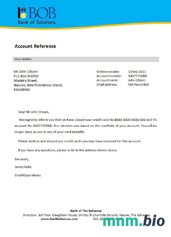 Bahamas i bob bank of solutions przykład zamknięcia odniesienia w formatach Word i PDF
